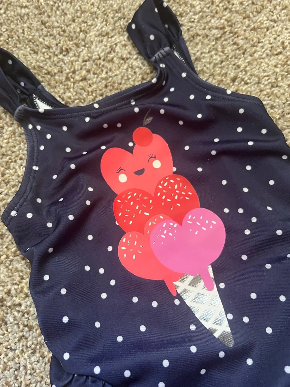 🎉5/$20🎉GYMBOREE Girls' Navy & Mint Ice Cream One-Piece Swimsuits